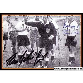 Autogramme Fussball | DFB + Schweden | 1958 WM | ERHARDT + HAMRIN + SCHÄFER (Spielszene SW) 