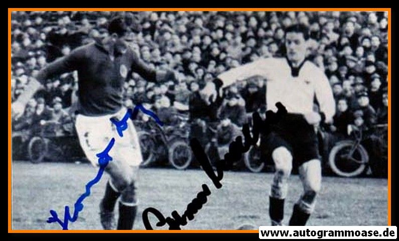 Autogramme Fussball | DFB + Jugoslawien | 1952 Foto | HORVAT + O. WALTER (Spielszene SW)