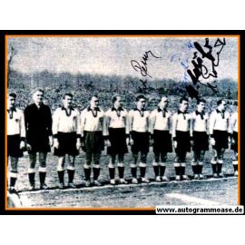 Mannschaftsfoto Fussball | DFB | 1954 + 4 AG (Erhardt, Retter, Röhrig, Schäfer) Saarland