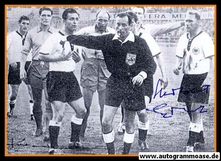 Autogramme Fussball | DFB + Schweden | 1958 WM | ERHARDT + HAMRIN (Spielszene SW)