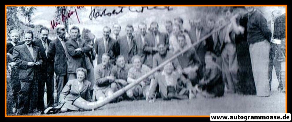 Autogramme Fussball | DFB | 1954 WM Foto | 2 AG (BIESINGER + ERHARDT) Ausflug
