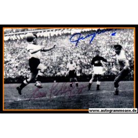 Autogramme Fussball | DFB + Türkei | 1950er Foto | SCHÄFER + SEREN (Spielszene SW)