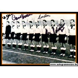 Mannschaftsfoto Fussball | DFB | 1953 + 4 AG (Eckel, Retter, Röhrig, O. Walter) Österreich