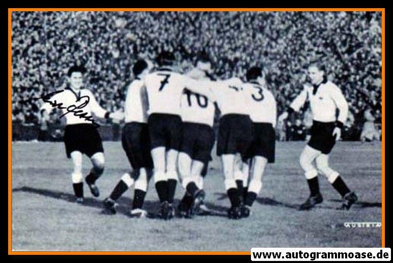 Autogramm Fussball | DFB | 1952 Foto | Erich RETTER (Jubel Jugoslawien)
