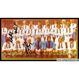 Mannschaftsfoto Fussball | Borussia Mönchengladbach | 1975 + 3 AG (Bonhof, Vogts, Wimmer)