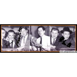 Autogramme Fussball | DFB | 1950er Foto | 3 AG (Erhardt, Schmidt, Szymaniak) Collage SW
