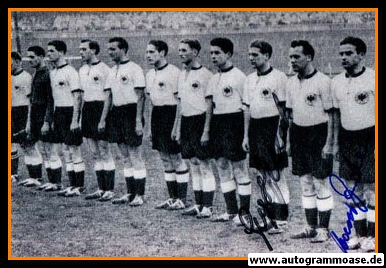 Mannschaftsfoto Fussball | DFB | 1953 + 2 AG (STOLLENWERK + ZEITLER) Amateure Frankreich