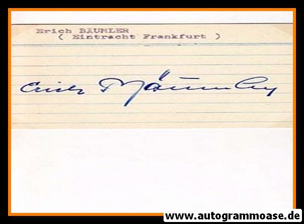 Autograph Fussball | Erich BÄUMLER (DFB 1956)