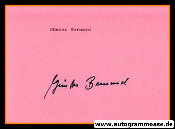 Autograph Fussball | Günter BERNARD