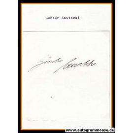 Autograph Fussball | Günter SAWITZKI
