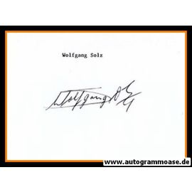 Autograph Fussball | Wolfgang SOLZ