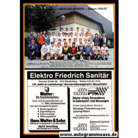 Mannschaftskarte Fussball | KSV Hessen Kassel | 1986