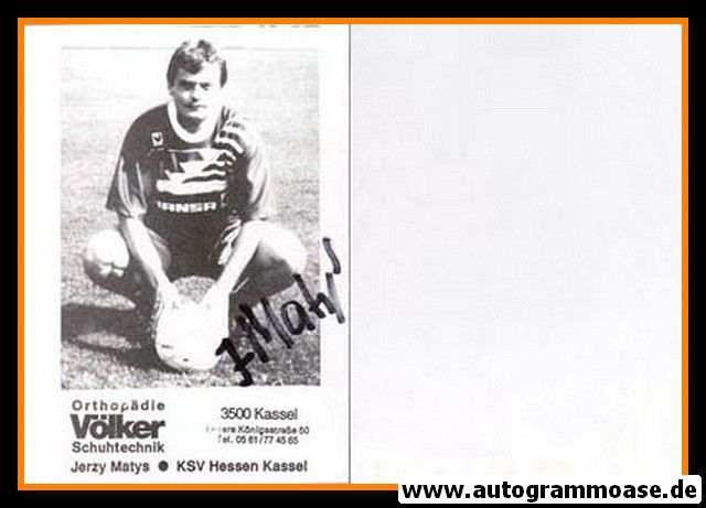 Autogramm Fussball | KSV Hessen Kassel | 1980er | Jerzy MATYS (sitzend SW)