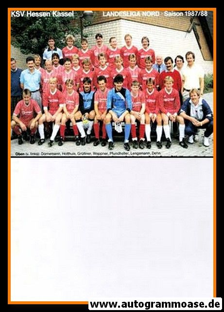 Mannschaftskarte Fussball | KSV Hessen Kassel | 1987