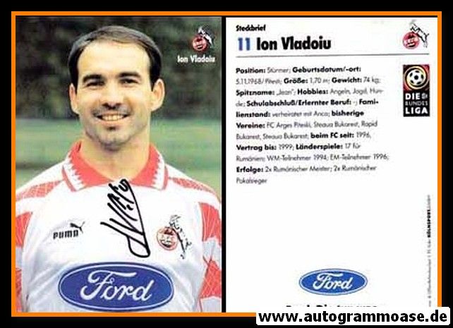 Autogramm Fussball | 1. FC Köln | 1996 | Ion VLADOIU