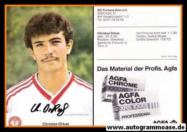 Autogramm Fussball | Fortuna Köln | 1985 | Christos ORKAS