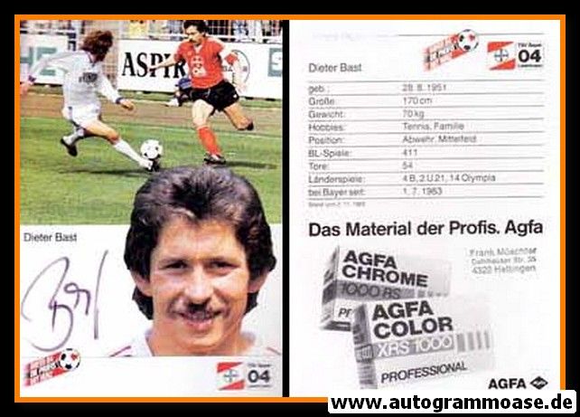 Autogramm Fussball | Bayer Leverkusen | 1985 | Dieter BAST