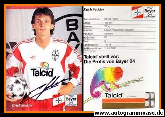 Autogramm Fussball | Bayer Leverkusen | 1991-2 | Erich SECKLER
