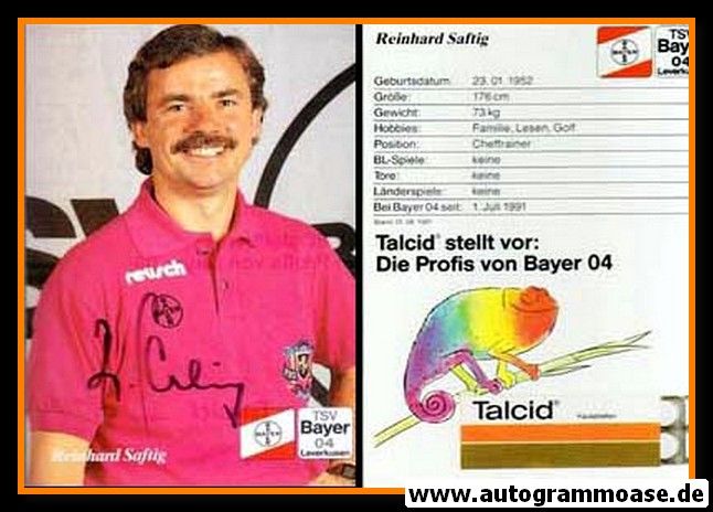 Autogramm Fussball | Bayer Leverkusen | 1991-2 | Reinhard SAFTIG