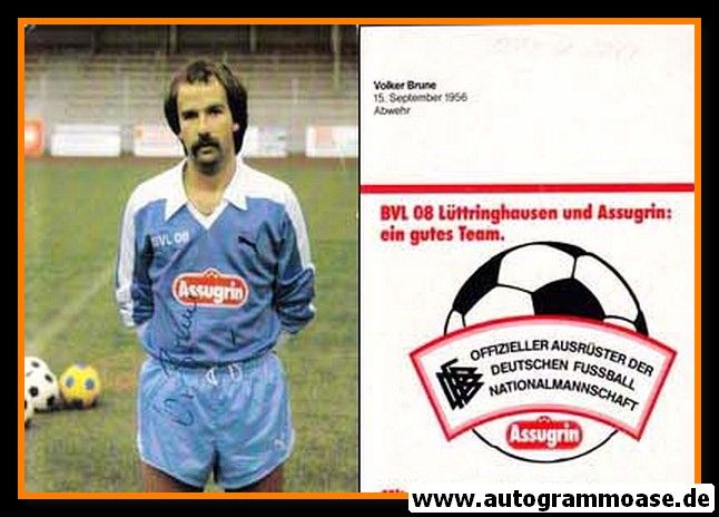Autogramm Fussball | BV 08 Lüttringhausen | 1982 | Volker BRUNE