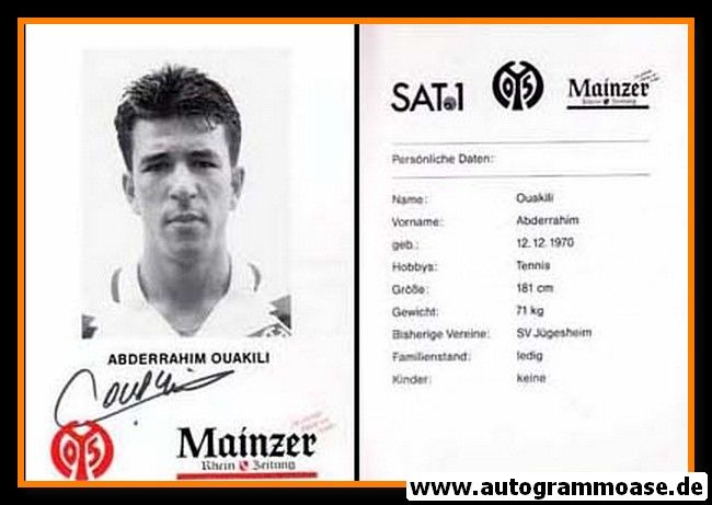 Autogramm Fussball | FSV Mainz 05 | 1995 | Abderrahim OUAKILI