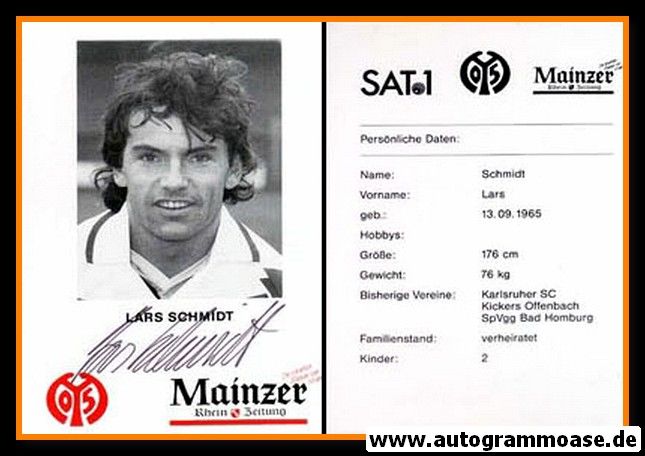 Autogramm Fussball | FSV Mainz 05 | 1995 | Lars SCHMIDT