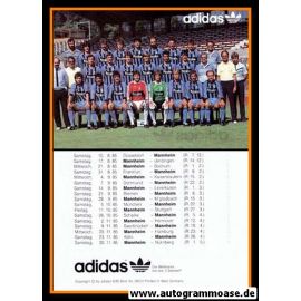Mannschaftskarte Fussball | SV Waldhof Mannheim | 1985 Adidas