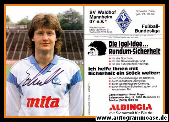 Autogramm Fussball | SV Waldhof Mannheim | 1988 | Frank SCHMÖLLER