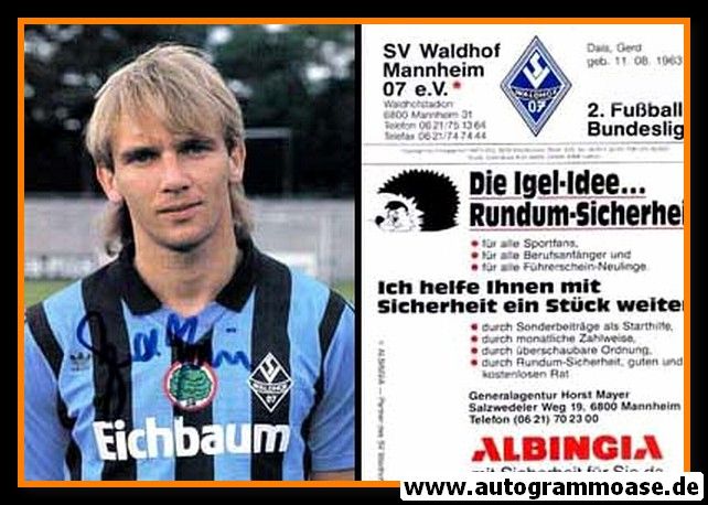 Autogramm Fussball | SV Waldhof Mannheim | 1990 | Gerd DAIS