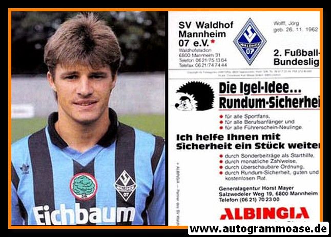 Autogramm Fussball | SV Waldhof Mannheim | 1990 | Jörg WOLFF