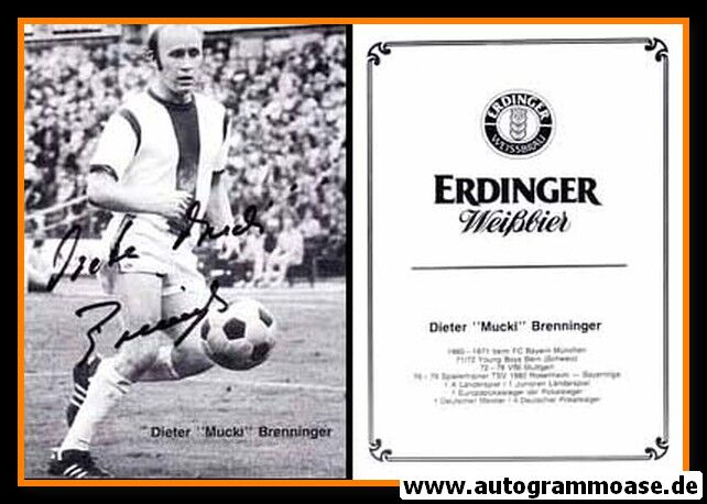 Autogramm Fussball | FC Bayern München | 1960er Retro | Dieter BRENNINGER (Spielszene SW) Erdinger