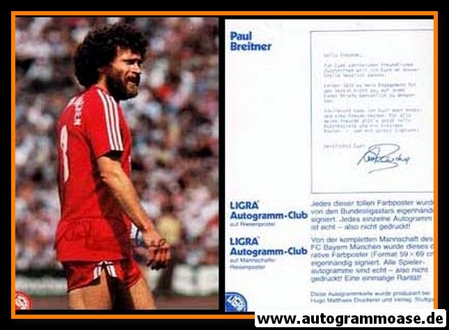 Autogramm Fussball | FC Bayern München | 1980er | Paul BREITNER (Ligra) _