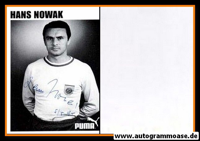 Autogramm Fussball | FC Bayern München | 1960er Retro | Hans NOWAK (Portrait SW Puma)