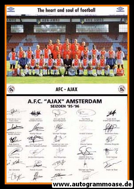 Mannschaftskarte Fussball | AFC Ajax Amsterdam | 1995
