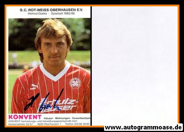Autogramm Fussball | Rot-Weiss Oberhausen | 1985 | Helmut GORKA