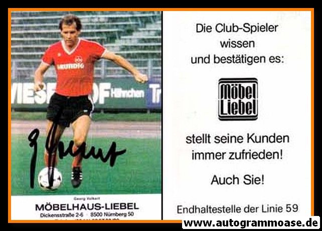 Autogramm Fussball | 1. FC Nürnberg | 1980 | Georg VOLKERT