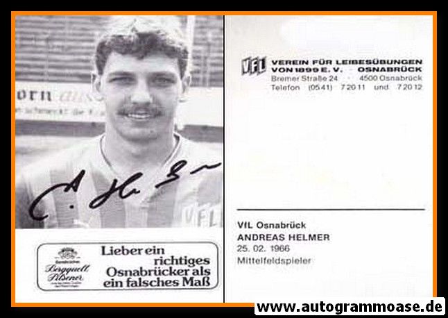 Autogramm Fussball | VfL Osnabrück | 1985 | Andreas HELMER
