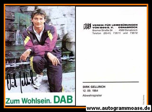 Autogramm Fussball | VfL Osnabrück | 1990 | Dirk GELLRICH