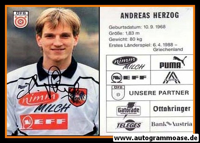 Autogramm Fussball | Österreich | 1995 | Andreas HERZOG