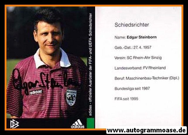 Autogramm Fussball | Schiedsrichter | 1997 Adidas | Edgar STEINBORN