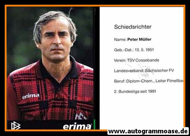 Autogramm Fussball | Schiedsrichter | 1997 Erima | Peter MÜLLER