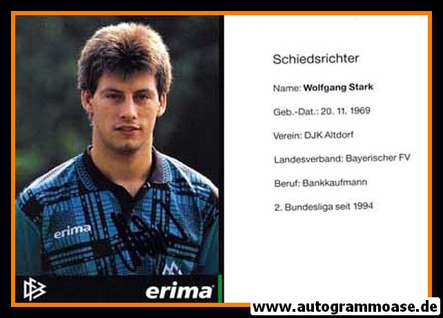 Autogramm Fussball | Schiedsrichter | 1997 Erima | Wolfgang STARK
