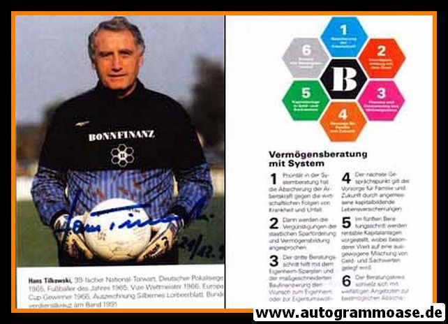 Autogramm Fussball | 1980er | Hans TILKOWSKI (Portrait Color) Bonnfinanz