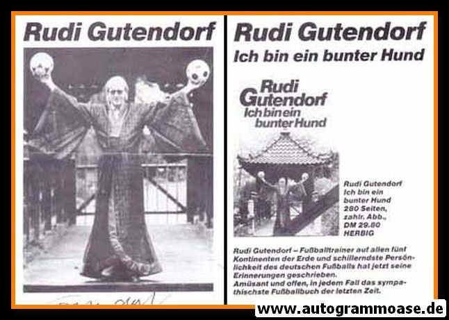 Autogramm Fussball | 1987 | Rudi GUTENDORF (Portrait SW) Bunter Hund