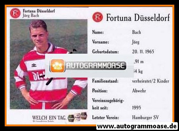 Autogramm Fussball | Fortuna Düsseldorf | 1995 | Jörg BACH