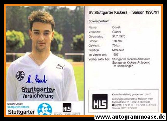 Autogramm Fussball | Stuttgarter Kickers | 1990 | Gianni COVELI