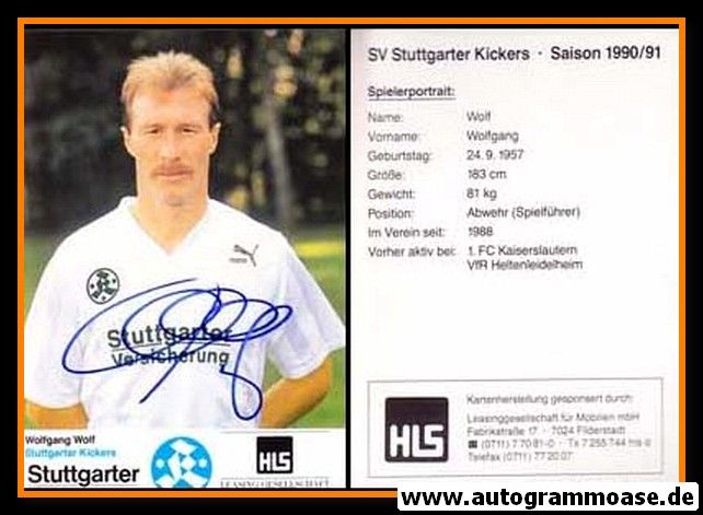 Autogramm Fussball | Stuttgarter Kickers | 1990 | Wolfgang WOLF