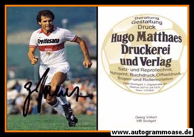 Autogramm Fussball | VfB Stuttgart | 1970er Frottesana | Georg VOLKERT