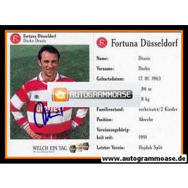 Autogramm Fussball | Fortuna Düsseldorf | 1995 | Darko DRAZIC