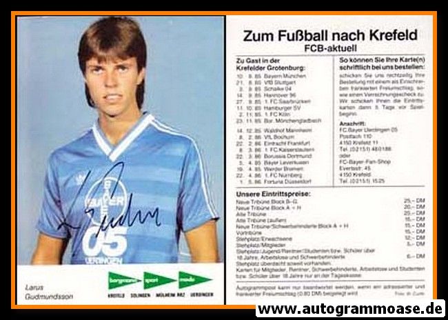 Autogramm Fussball | KFC Uerdingen 05 | 1985 | Larus GUDMUNDSSON